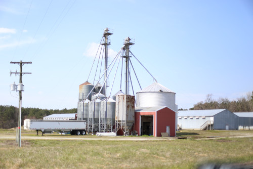 Some grain silos in Kenbridge Virginia on Sout Hill Road
