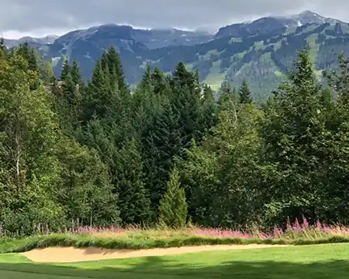 Beautiful mountains at the Whistler Golf Club in Whistler Cananda