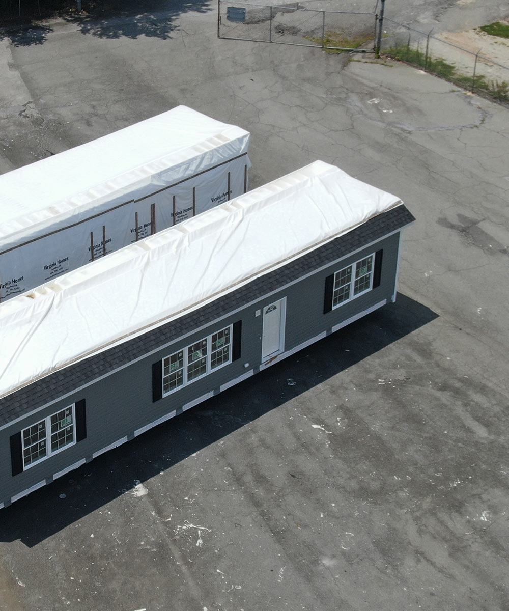 A drone shot of some just built mobile homes in Boydton Virginia
